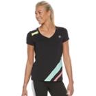 Women's Fila Sport&reg; Stripe Short Sleeve Tee, Size: Xs, Black