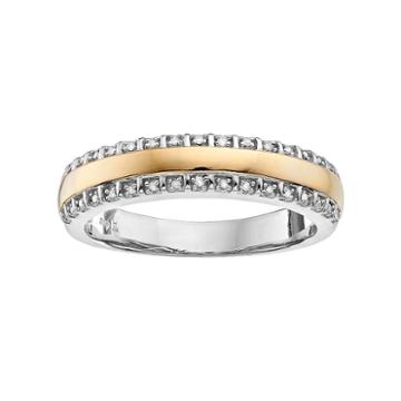 Always Yours Men's Two Tone Sterling Silver Diamond Accent Wedding Band, Size: 10, Yellow