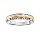 Always Yours Men's Two Tone Sterling Silver Diamond Accent Wedding Band, Size: 10, Yellow