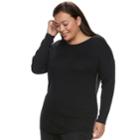 Plus Size Apt. 9 Sparkle Boatneck Sweater, Women's, Size: 0x, Black
