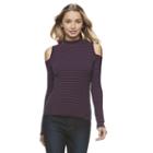 Juniors' So&reg; Mockneck Cold-shoulder Top, Girl's, Size: Medium, Blue
