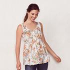 Women's Lc Lauren Conrad Pintuck Babydoll Top, Size: Small, White