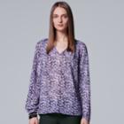 Women's Simply Vera Vera Wang Pintuck Peasant Top, Size: Xl, Lt Purple