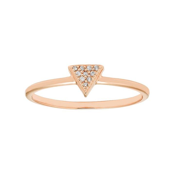 10k Gold Diamond Accent Triangle Ring, Women's, Size: 5.50, White