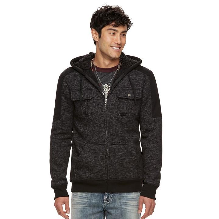 Men's Rock & Republic Sherpa Hoodie, Size: Xl, Black