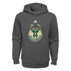 Adidas, Boys 4-7 Milwaukee Bucks Fleece Hoodie, Men's, Size: Medium, Grey (charcoal)