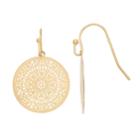 Lc Lauren Conrad Filigree Disc Drop Nickel Free Earrings, Women's, Gold