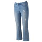 Women's Lc Lauren Conrad Bootcut Kick Crop Jeans, Size: 8, Light Blue