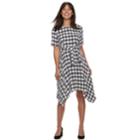 Women's Elle&trade; Plaid Handkerchief Hem Dress, Size: Xs, White