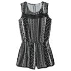 Girls 7-16 Joey B Crochet Printed Romper, Girl's, Size: Medium, Oxford