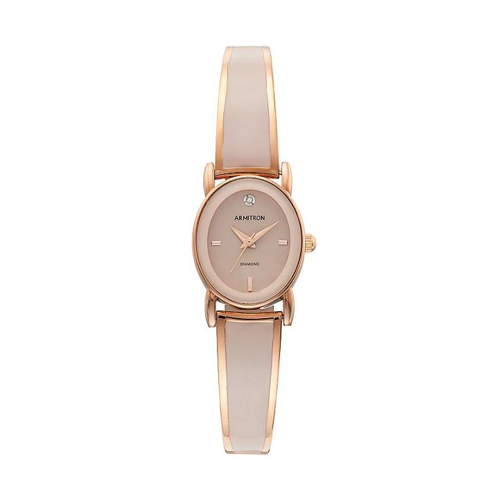 Armitron Women's Diamond Half Bangle Watch - 75/5423bhrg, Yellow