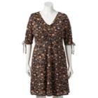 Plus Size Lc Lauren Conrad Print Fit & Flare Dress, Women's, Size: 1xl, Dark Grey