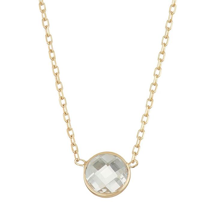 10k Gold Lab-created White Sapphire Circle Pendant Necklace, Women's, Size: 17