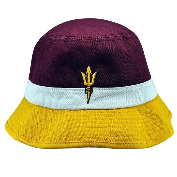 Top Of The World, Adult Arizona State Sun Devils Trifecta Bucket Hat, Dark Red