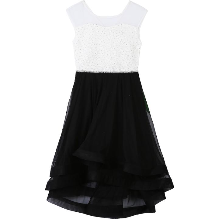 Girls 7-16 Speechless Illusion Neck Wire Hem Dress, Size: 8, White
