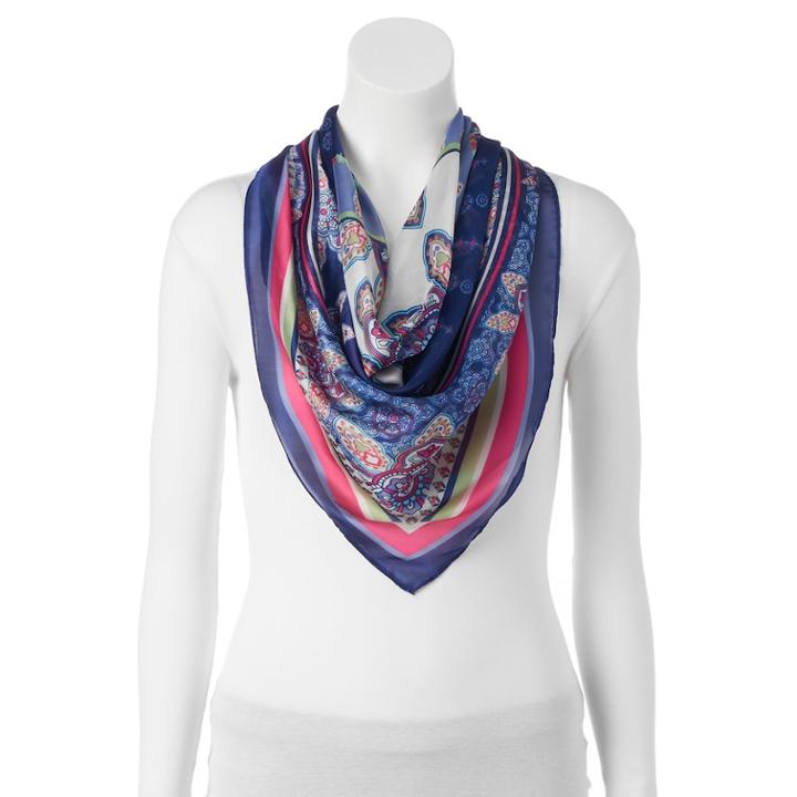 Women's Dana Buchman Geometric Medallion Square Scarf, Multi