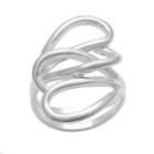Sterling Silver Interlocking Loop Ring, Women's, Size: 7, Grey