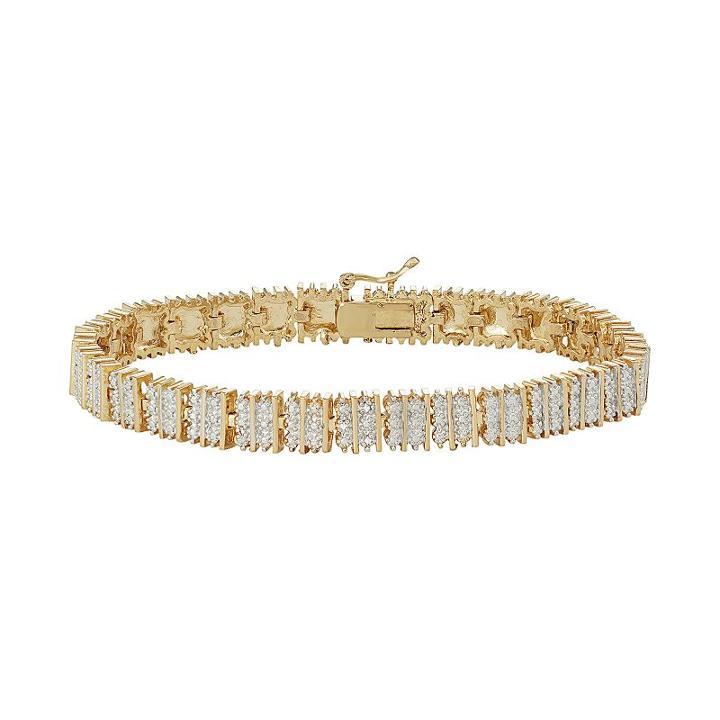 14k Gold Plated Diamond Accent Bracelet, Women's, Size: 7.5, Yellow