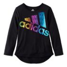 Girls 4-6x Adidas High-low Long-sleeved Graphic Tee, Size: 5, Black
