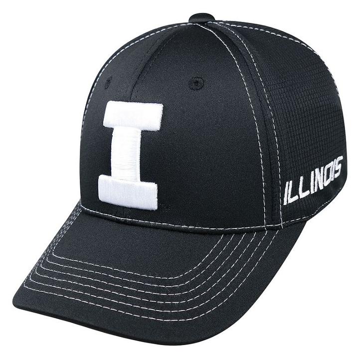 Adult Top Of The World Illinois Fighting Illini Dynamic Performance One-fit Cap, Men's, Black