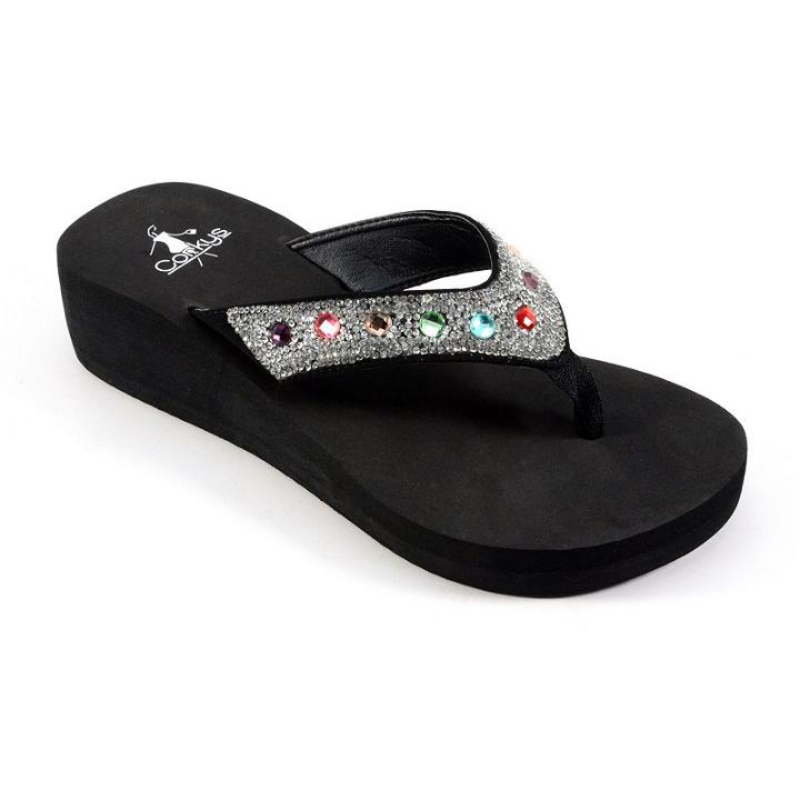 Corkys St. Thomas Women's Jeweled Flip-flops, Size: 8, Oxford
