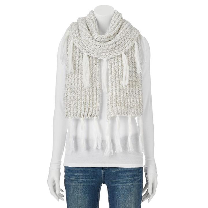 Juicy Couture Fringed Oblong Scarf, Natural