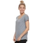 Women's Tek Gear&reg; Lattice Shoulder Short Sleeve Tee, Size: Small, Med Grey