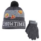 Boys 4-20 Emoji Hat & Gloves Set, Dark Grey