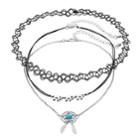 Elephant, Dream Catcher & Tattoo Choker Necklace Set, Women's, Black