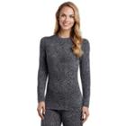Women's Cuddl Duds Softwear With Stretch Crewneck Top, Size: Xs, Med Grey