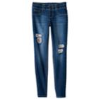 Girls 7-16 & Plus Size So&reg; Double Button Jegging Skinny Jeans, Size: 18 1/2, Med Blue
