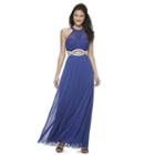 Juniors' Speechless Embellished Halter Maxi Dress, Girl's, Size: 11, Med Blue