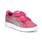 Puma Smash V2 Glitz Glam Grade School Girls' Water Resistant Sneakers, Size: 3, Pink