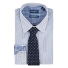 Men's Nick Dunn Modern-fit Patterned Easy-care Spread-collar Dress Shirt & Tie Set, Size: L-32/33, Blue