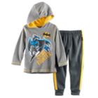 Boys 4-7 Dc Comics Batman Crime Fighter Thermal Hoodie & Pants Set, Size: 6, Grey