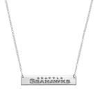 Seattle Seahawks Sterling Silver Bar Link Necklace, Women's, Size: 18, Grey