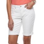 Petite Croft & Barrow&reg; Denim Bermuda Shorts, Women's, Size: 10 Petite, White