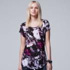 Women's Simply Vera Vera Wang Print Scoopneck Tee, Size: Xs, Med Purple