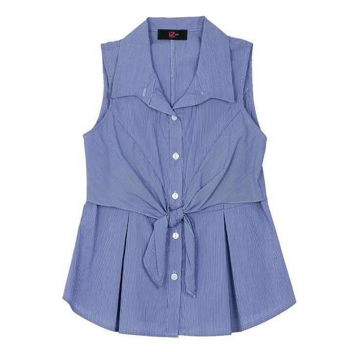Girls 7-16 Iz Amy Byer Woven Tiered Tie Front Top, Size: Medium, Blue (navy)