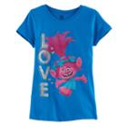 Dreamworks Trolls Poppy Girls 7-16 Love Glitter Graphic Tee, Size: Medium, Turquoise/blue (turq/aqua)