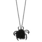 Long Spider Pom-pom Pendant Necklace, Women's, Black