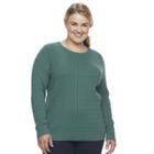 Plus Size Croft & Barrow&reg; Cable Knit Sweater, Women's, Size: 1xl, Green