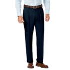 Men's J.m. Haggar Premium Classic-fit Stretch Sharkskin Pleated Dress Pants, Size: 34x29, Dark Blue