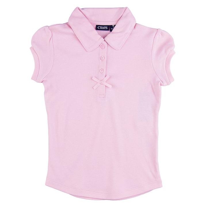 Girls 4-6x Chaps School Uniform Polo, Girl's, Size: 6x, Light Pink