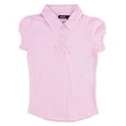 Girls 4-6x Chaps School Uniform Polo, Girl's, Size: 6x, Light Pink
