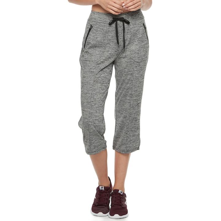 Women's Tek Gear&reg; Zipper Pocket Capris, Size: Xl, Dark Grey