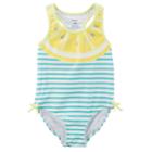 Girls 4-8 Carter's Lemon Striped One-piece Swimsuit, Size: 6-6x, Lemon Stripe