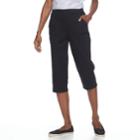 Women's Croft & Barrow&reg; Pull On Lace-up Hem Capris, Size: Xl, Black