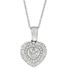 Sterling Silver 1/2 Carat T.w. Diamond Heart Pendant Necklace, Women's, Size: 18, White