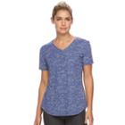 Women's Tek Gear&reg; Easy Burnout V-neck Yoga Tee, Size: Large, Med Blue